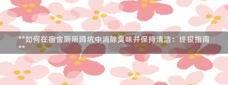 尊龙凯时登陆：**如何在宿舍厕所蹲坑中消除臭味并保持清洁